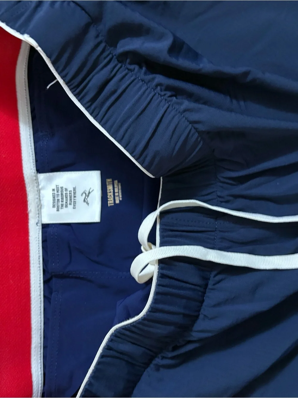Tracksmith Navy Running Shorts with White Drawstring